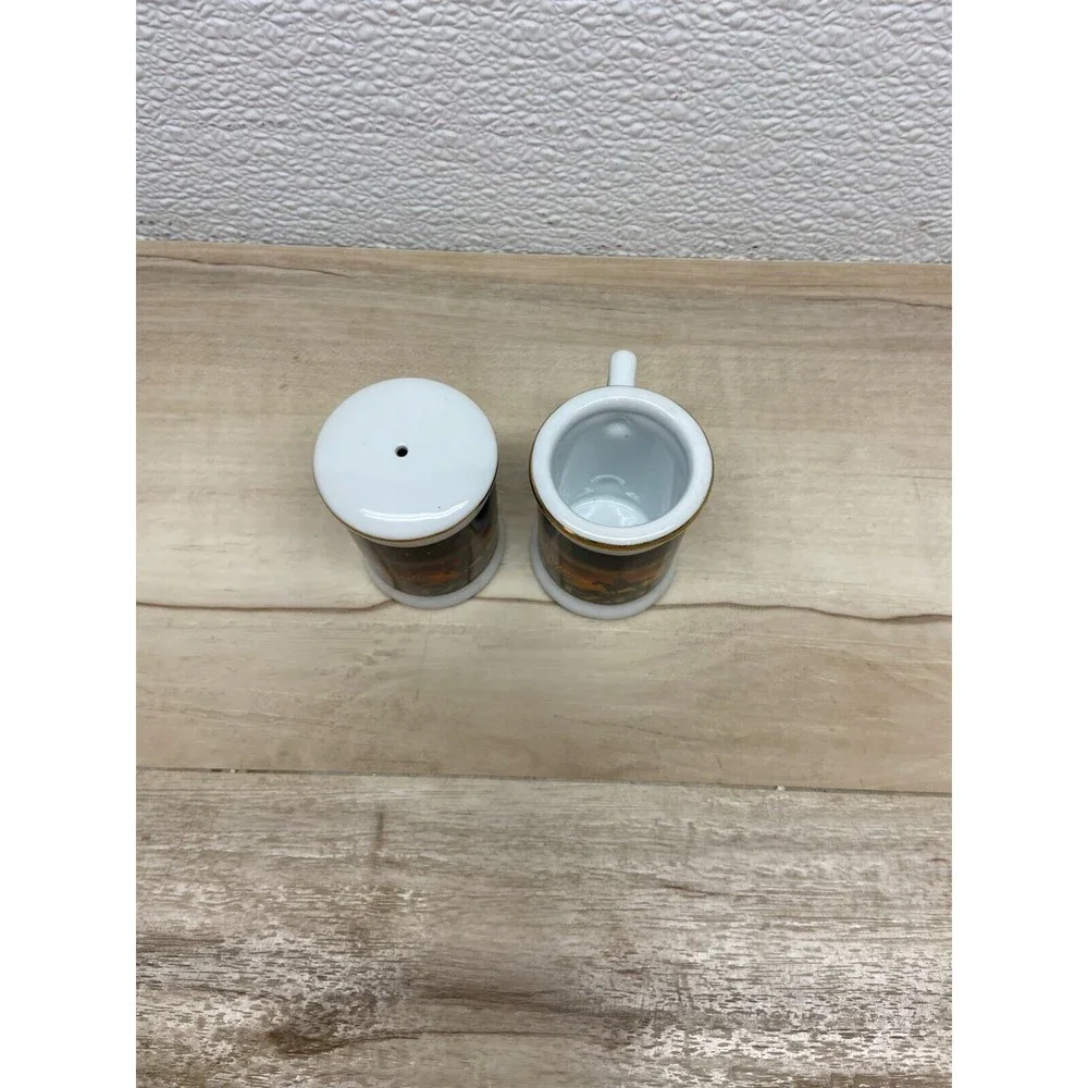 Vintage Arizona Ceramic Salt Shaker And Tooth Pick Holder Travel Souvenir